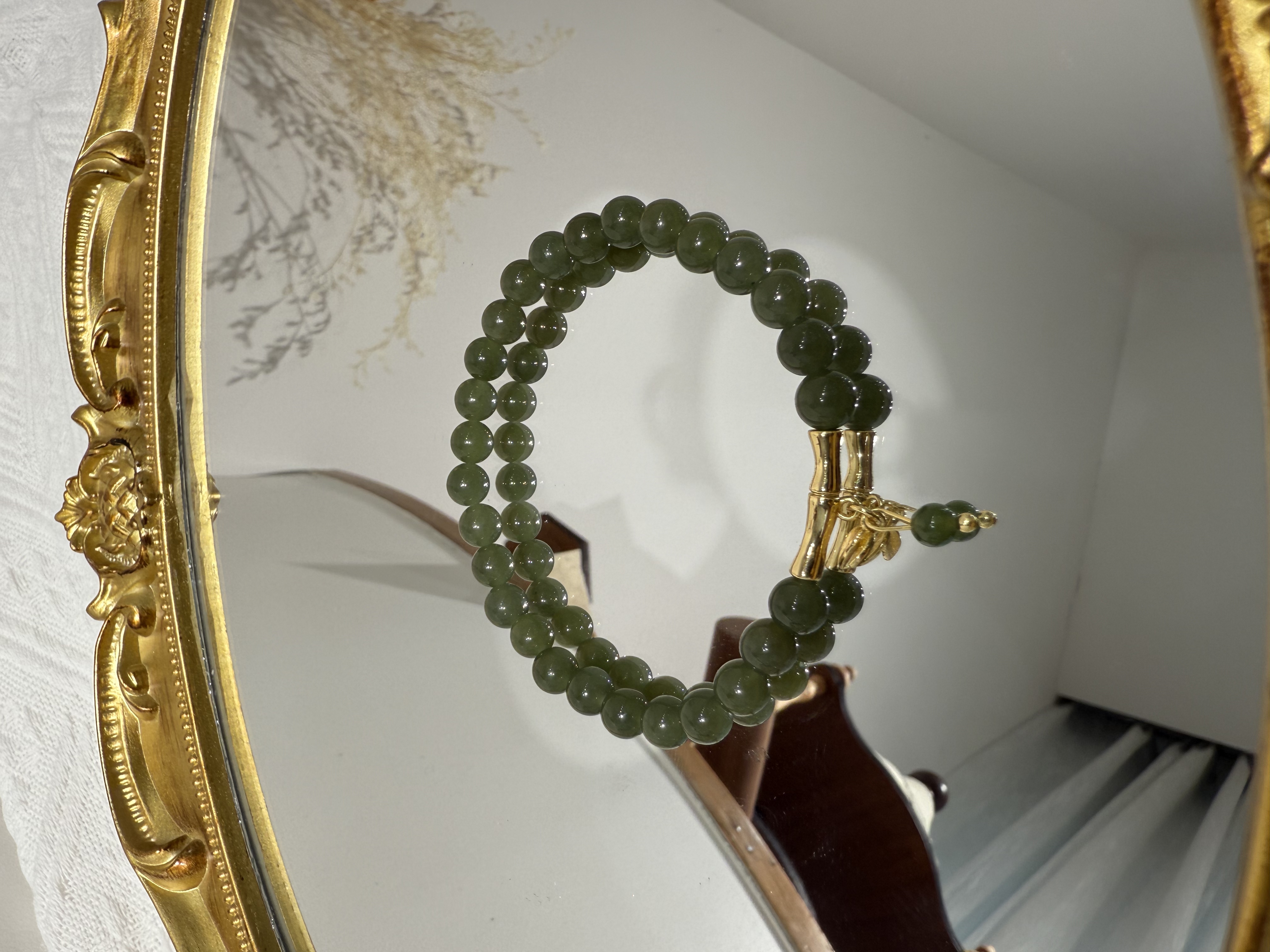 保真和田玉手串女款好运新中式国风葫芦手链鱼尾吊坠本命年送礼物