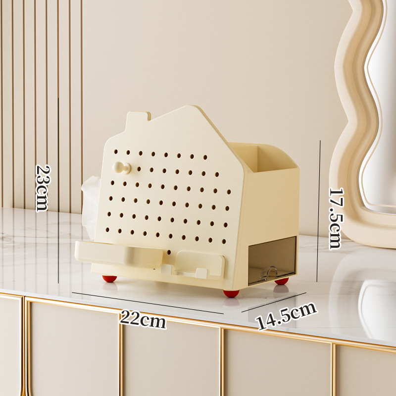 J192-JLG2503101 Pegboard Storage Box, Desktop multi-functional Tissue box Item Picture