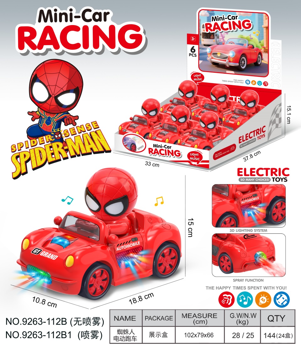 TK16366 Spider-Man Omnidirectional Electric Sports Car Item Picture