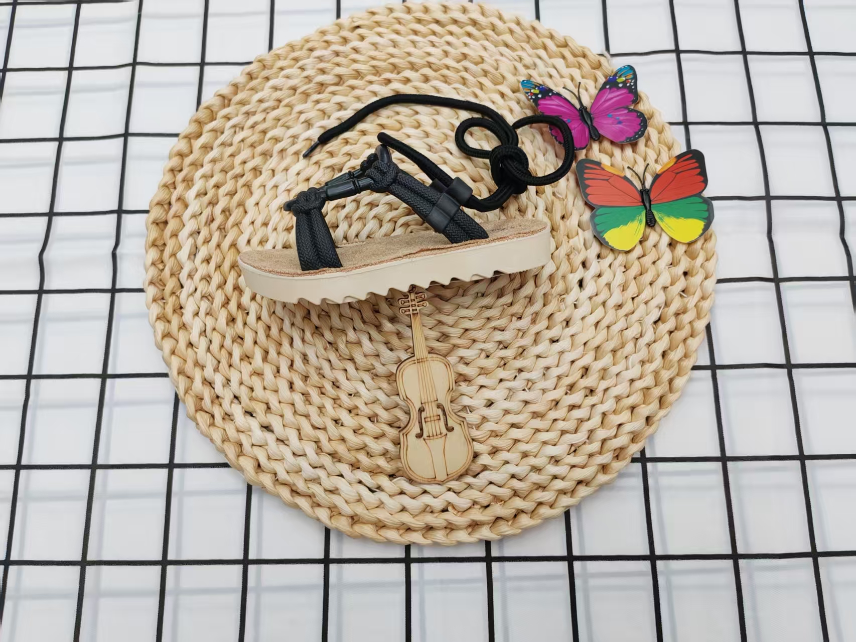 New Summer 2025 open-toe fashion trend lace-up children's sandals Specification drawing