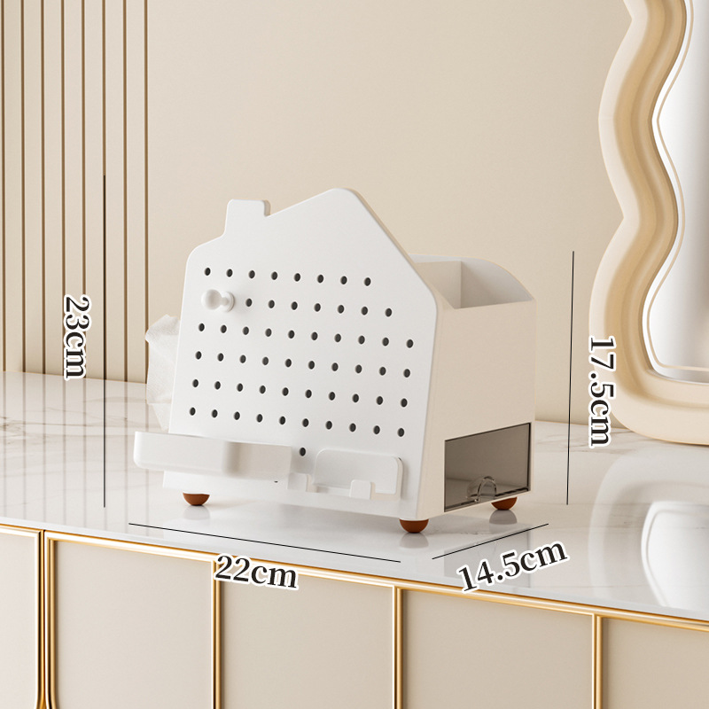 J192-JLG2503101 Pegboard Storage Box, Desktop multi-functional Tissue box Application Scenario