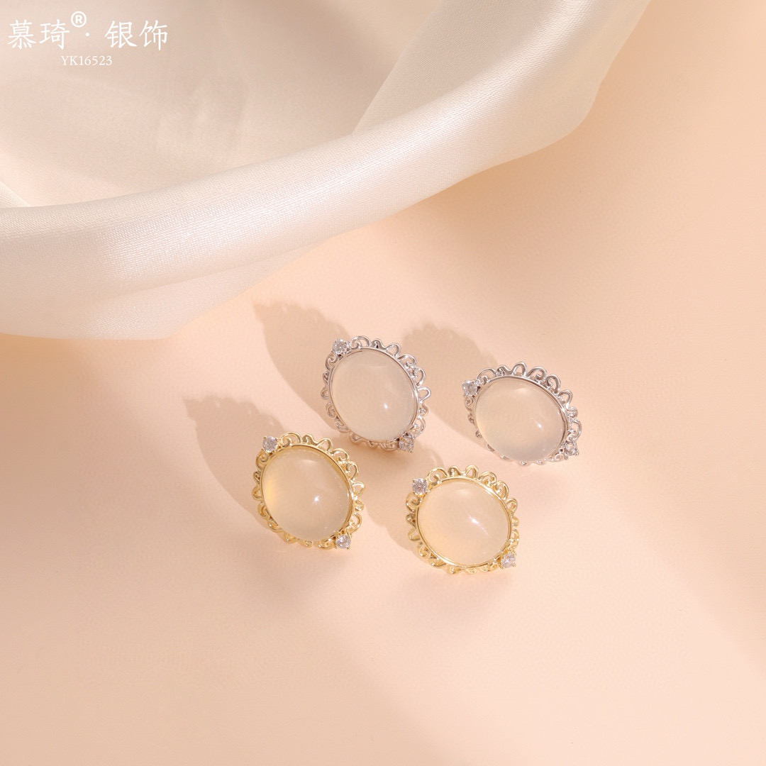 慕琦银饰新品精致蕾丝边设计温润玉髓镶嵌时尚与古典完美融合