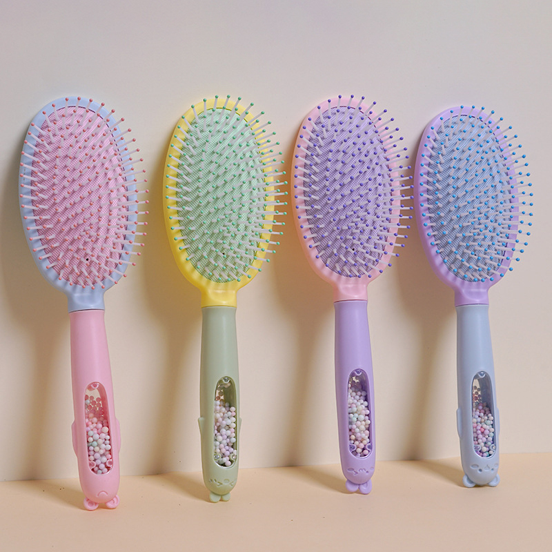 Macaron color series colorful massage comb, student straight and smooth hair cushion comb, girls' styling comb, portable hair care comb