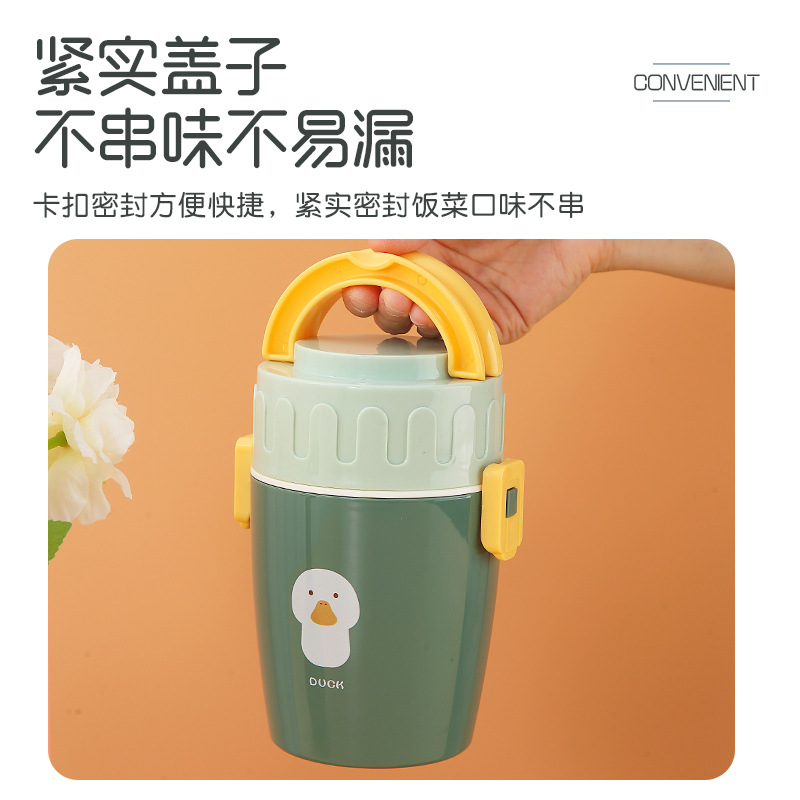 J35-2514A Japanese-style double-sealed portable lunch box, microwave-safe, compartment-sealed plastic lunch box Application Scenario