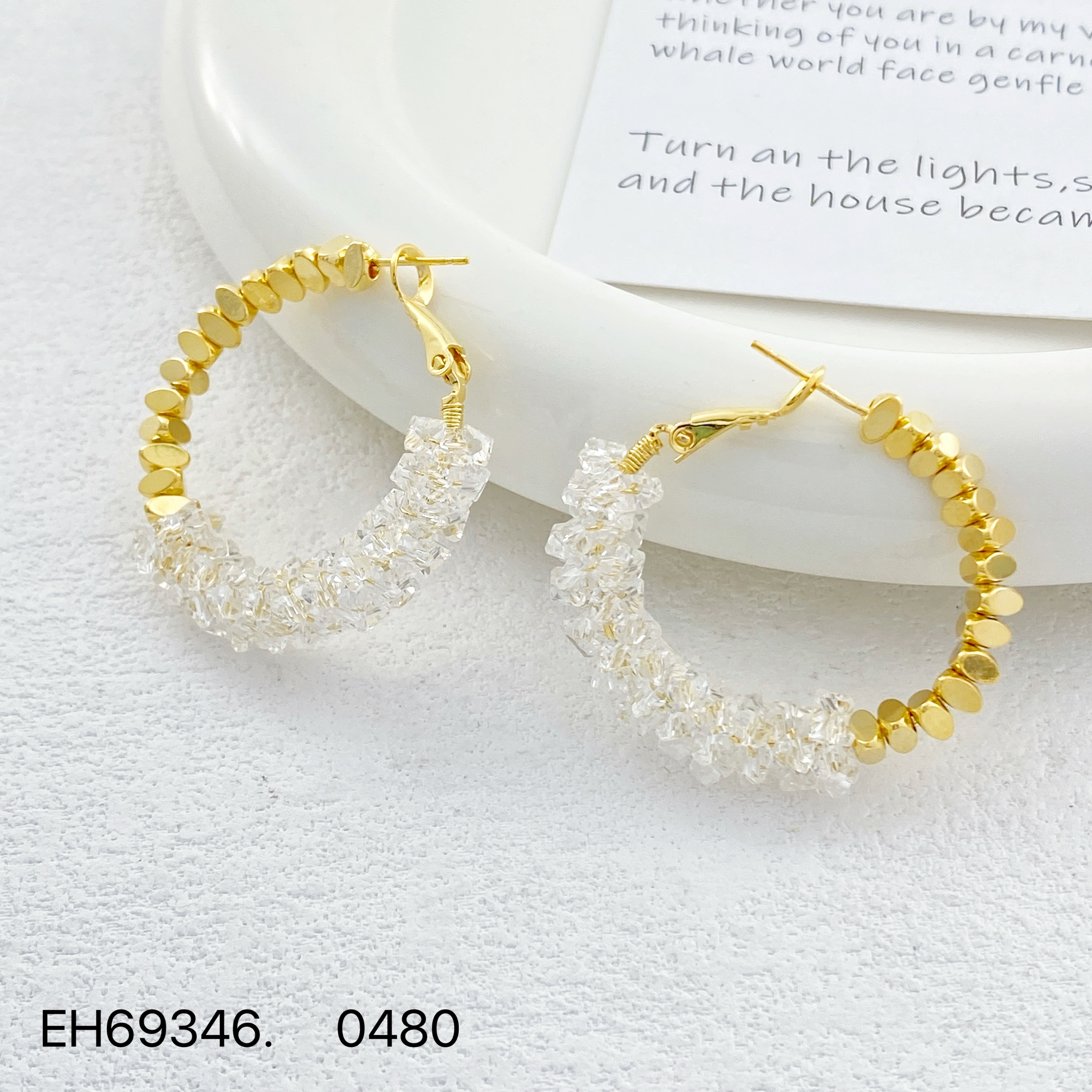 银针镶钻人造黑胆石耳环个性设计感拼接耳钉气质小众耳饰