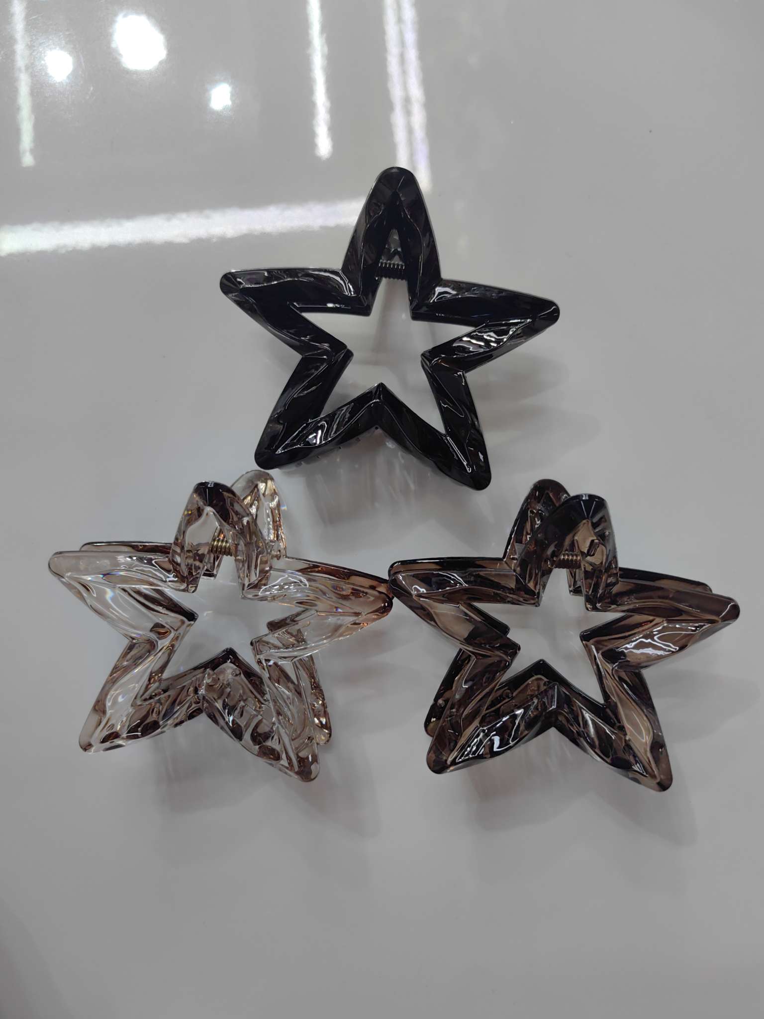 Fashionable and trendy zircon imitation hair clips, hair accessories, headwear, gripper, five-pointed star-shaped plate hair clips, hair clip accessories, simple and versatile