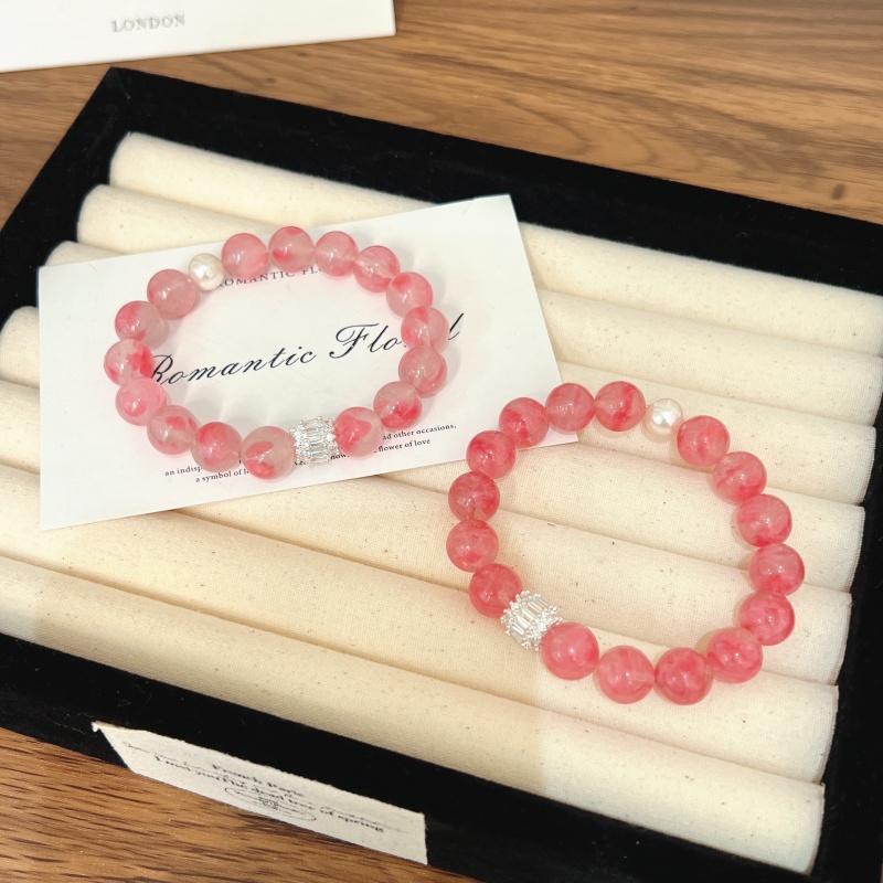 天然粉晶珍珠原创设计葫芦高货手串网络直播爆款精致水晶玛瑙批发细节图