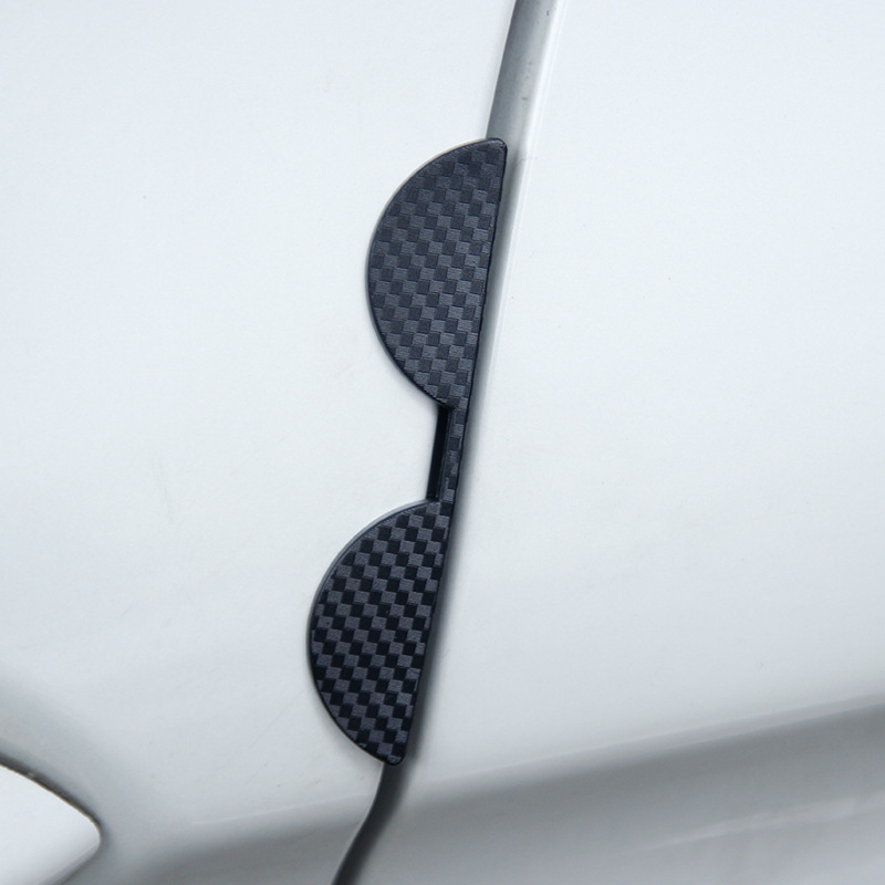 Exterior de fibra de carbono flexible esquina de la puerta del coche cubierta adhesiva anticolisión tira anticolisión borde de la puerta antirasguños y golpes adhesivo protector Item Picture