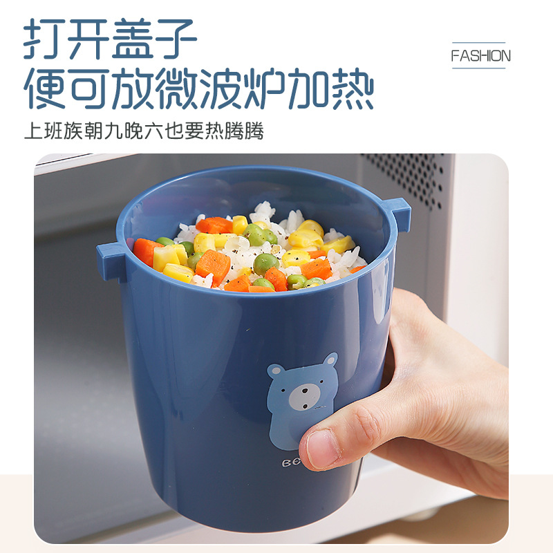 J35-2514A Japanese-style double-sealed portable lunch box, microwave-safe, compartment-sealed plastic lunch box Item Picture