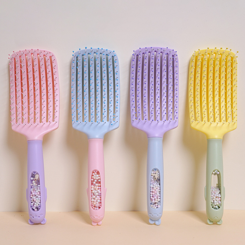 Macaron color series colorful massage comb, student straight and smooth hair cushion comb, girls' styling comb, portable hair care comb Specification image