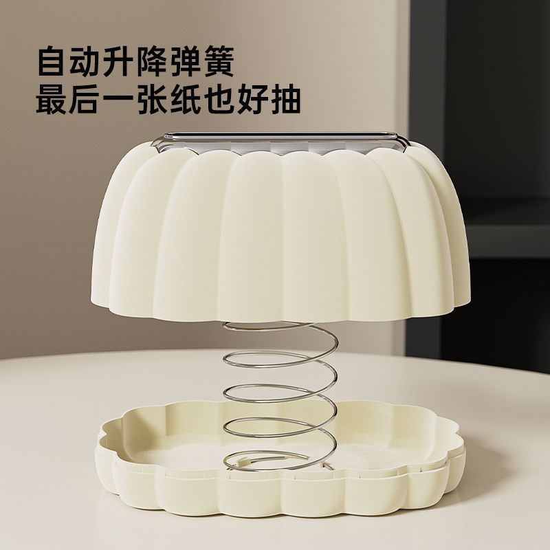 G42-A82 Pumpkin Spring Tissue Box, Creative Tissue box, simple cream-style flocked tissue box for office and living room detail image 3