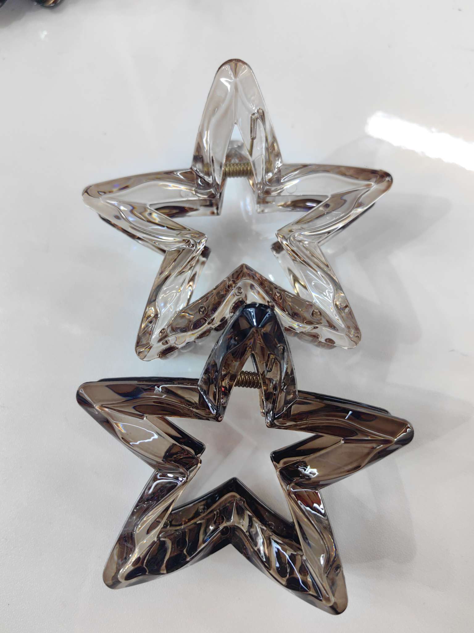 Fashionable and trendy zircon imitation hair clips, hair accessories, headwear, gripper, five-pointed star-shaped plate hair clips, hair clip accessories, simple and versatile details Picture