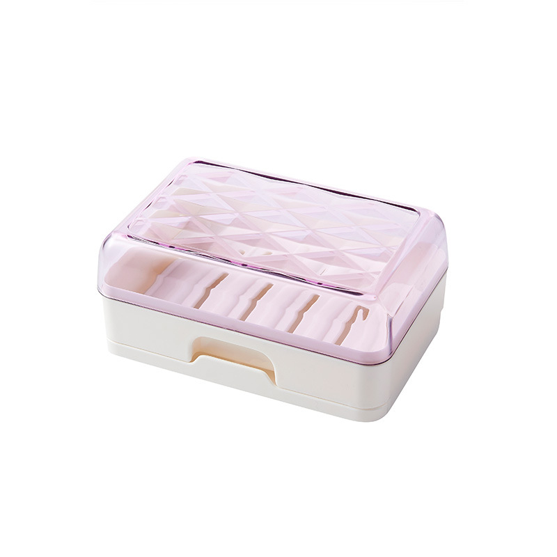 G28-GH-2538 simple draining soap box for bathroom outings with a lid and a hollowed-out bottom for drainage and anti-slip washing Specification image