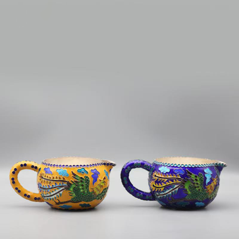 珐琅彩花开富贵家用陶瓷功夫茶具复古敬茶杯婚庆对杯礼盒装伴手礼产品图