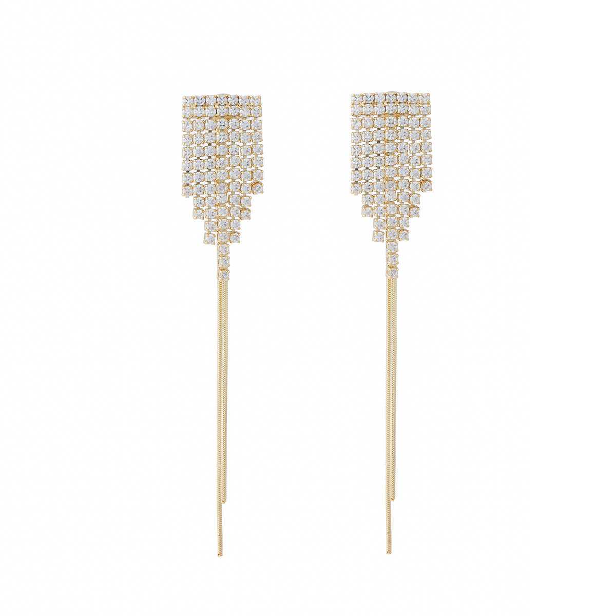 Xuhui brand exquisite and light luxury copper-plated with real gold and zircon inlaid 925 silver needle, detachable long, ultra-luxurious design, fashionable stud earrings Specification drawing