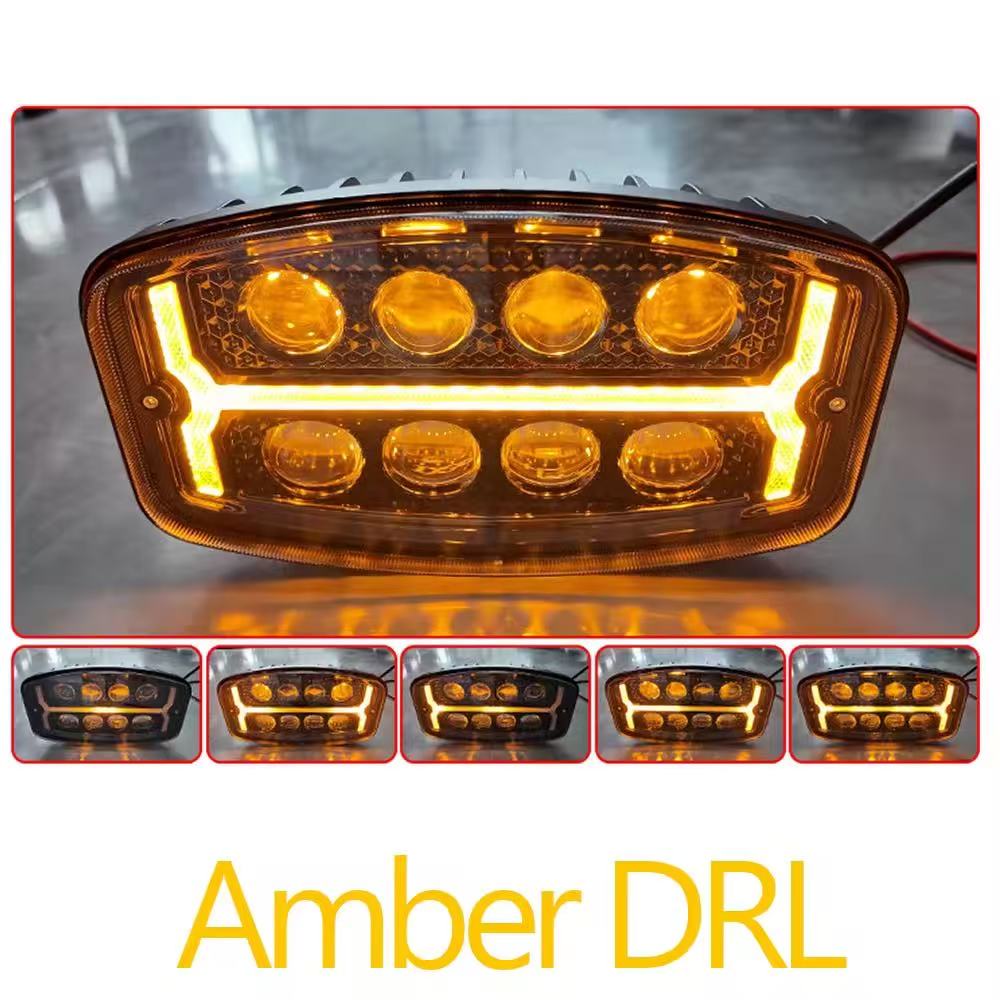 Truck LED spotlights, 10-inch work lights, amber off-road vehicle spotlights, European truck lights, truck lighting lamps details Picture