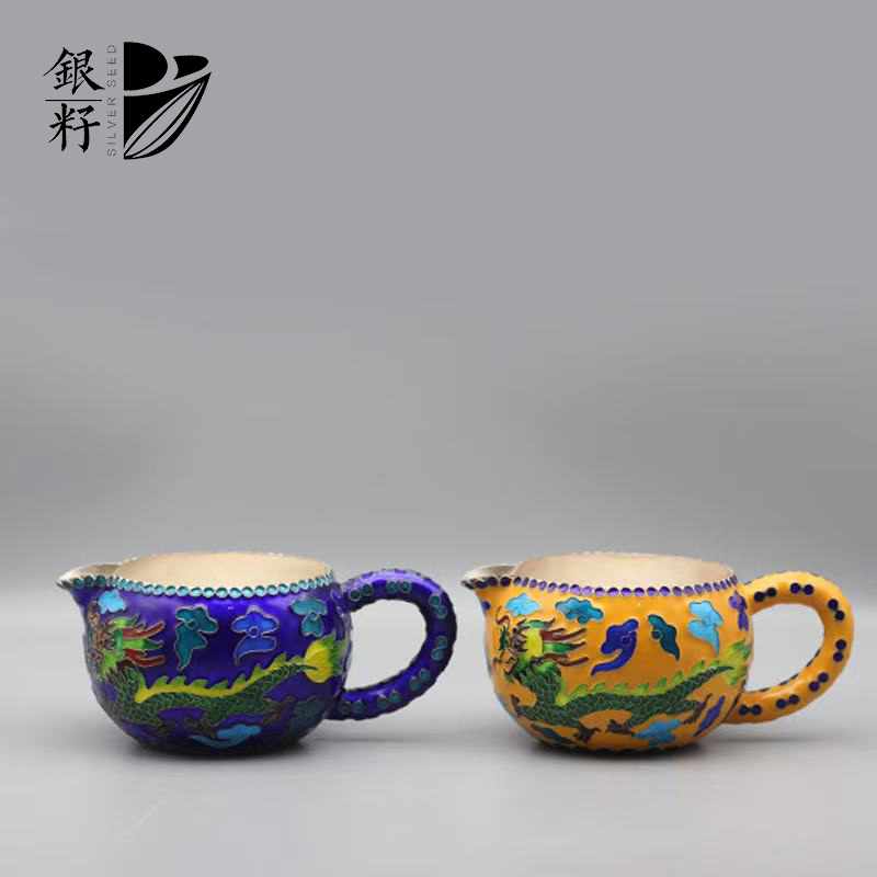 珐琅彩花开富贵家用陶瓷功夫茶具复古敬茶杯婚庆对杯礼盒装伴手礼