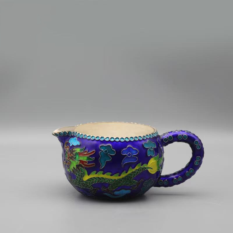 珐琅彩花开富贵家用陶瓷功夫茶具复古敬茶杯婚庆对杯礼盒装伴手礼细节图