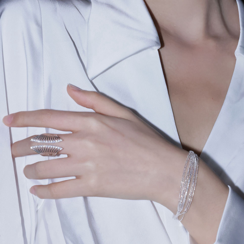 S925纯银情侣戒指开口银饰对戒饰品情人节高贵女士款简约时尚