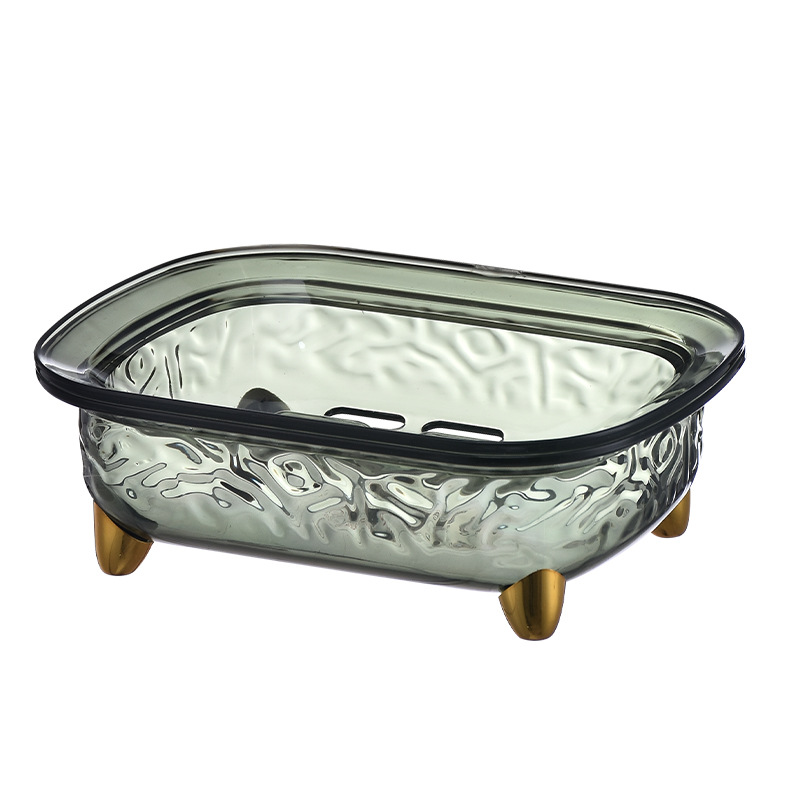 G28-GH-2593 light luxury upright soap box, new household creative glacier pattern design, thickened double-layer engraved soap box Specification image