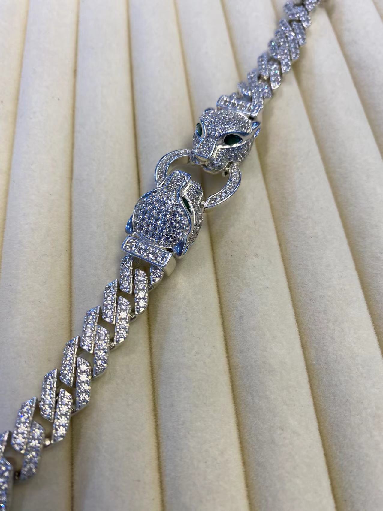 厂家直销跨境流行彩色锆石花朵手链满钻镀白金锆石链轻奢小众手饰