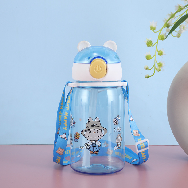 H164-HY-047 Girls' cute Cup, portable cartoon high appearance level straw cup, household student cup detail image 5