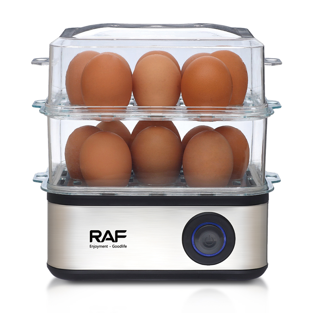 RAF European-style egg cooker, fully automatic household multi-functional double-layer egg cooker, egg steaming and boiling wonder, soft-boiled eggs, hot spring eggs Application Scenario