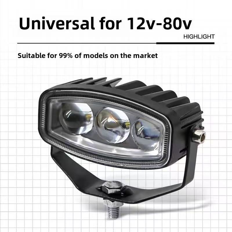 Dual-color LED spotlight 12V24 lens lamp, high and low distance integrated truck modified lamp, fog lamp, laser spotlight 30W pic 3