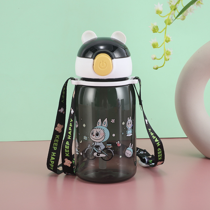 H164-HY-047 Girls' cute Cup, portable cartoon high appearance level straw cup, household student cup detail image 2