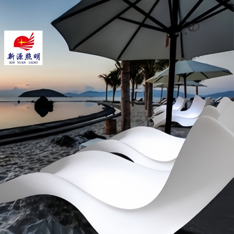 发光沙滩椅躺椅户外泳池躺椅露天酒店北欧单人沙发椅塑料靠背椅