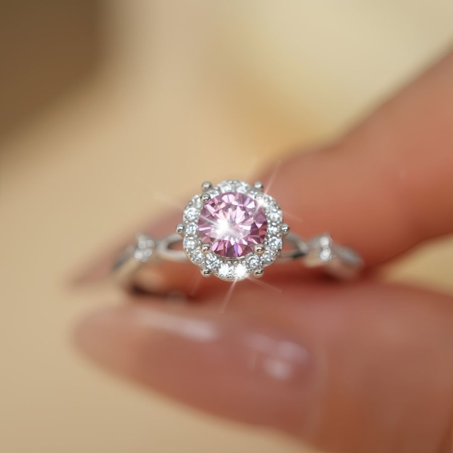 Zhuoheng Jewelry Moissanite S925 Silver Premium Luxury and Elegant flower Adjustable Fashion ring