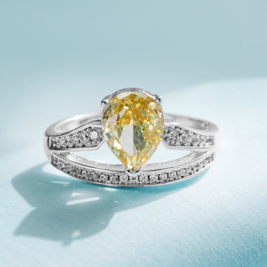 Zhuoheng Jewelry S925 Silver Premium Luxury and Elegant Waterdrop Zircon Fashion Ring Specification image