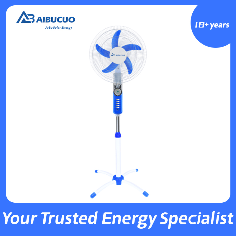 AIBUCUO LSF-DC16KU, a best-selling solar fan in Africa, is a 16-inch rechargeable vertical fan and a high-speed AIBUCUO