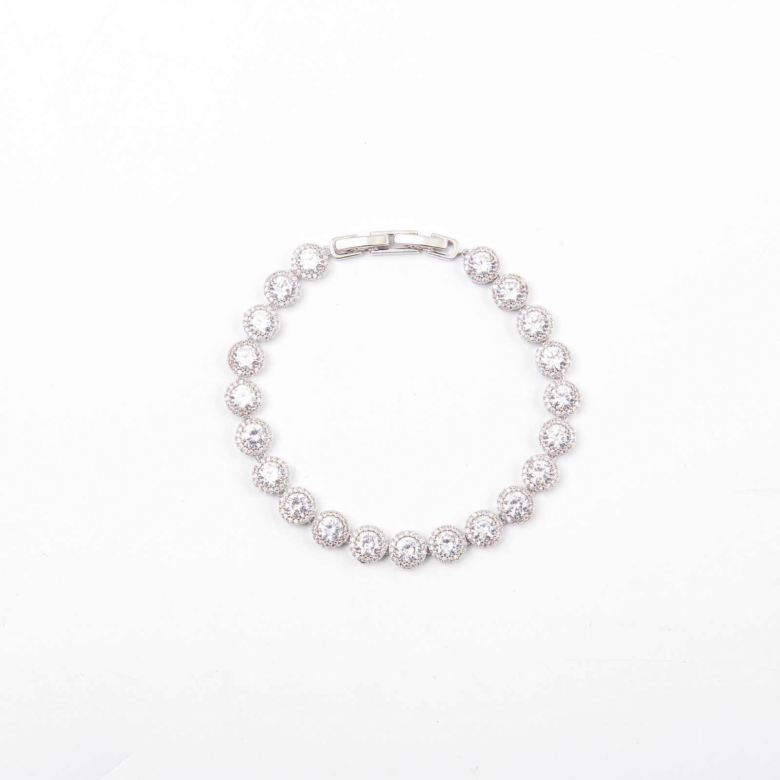 项链套装水晶镶嵌圆形切割耀眼魅力手链小众