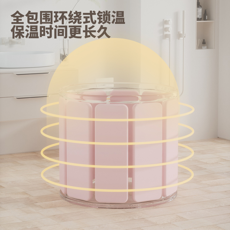 折叠盆/脸盆/便携泡脚桶/花梨朩泡脚桶/折叠桶白底实物图