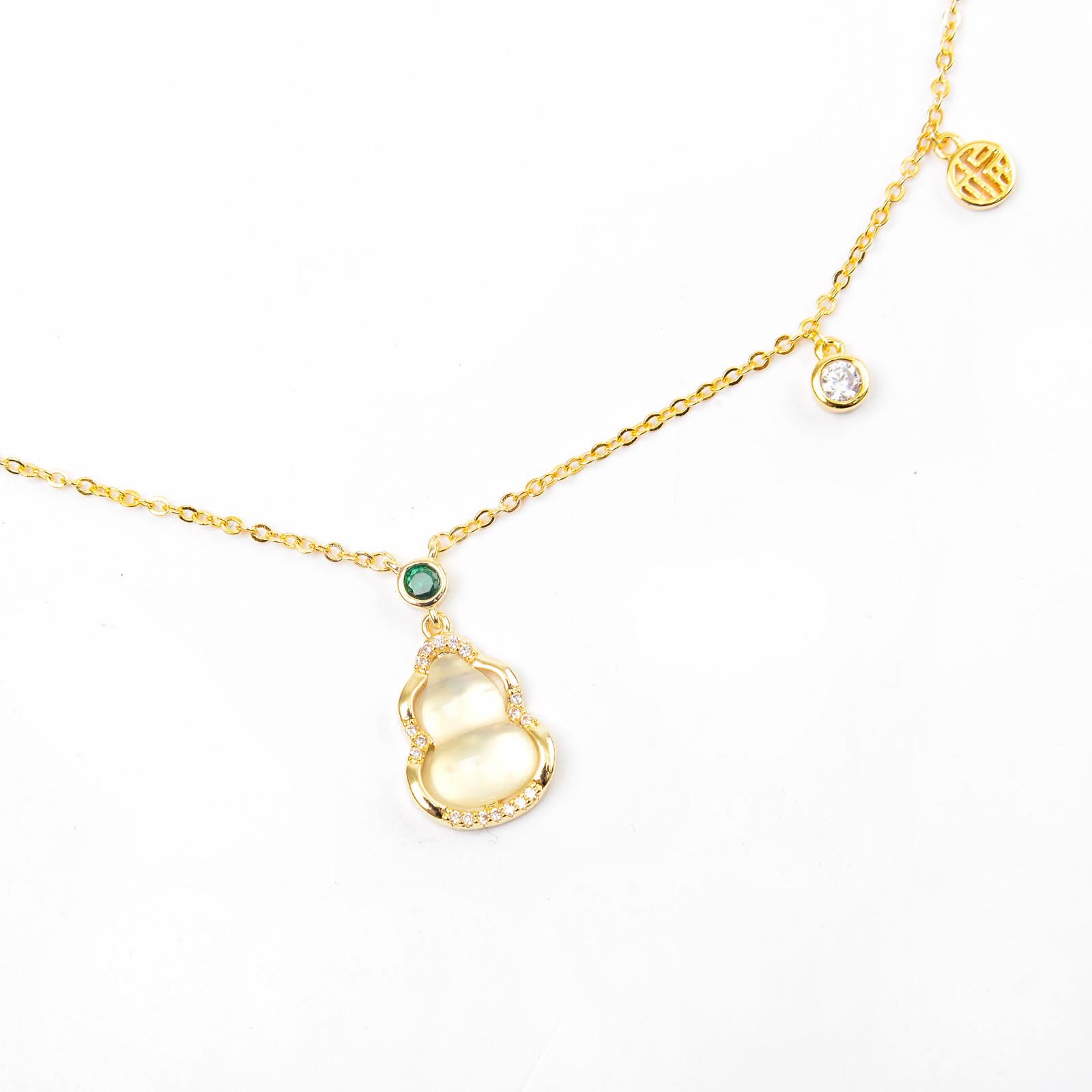 新中式福禄项链女国风高级感天然葫芦吊坠锁骨颈链