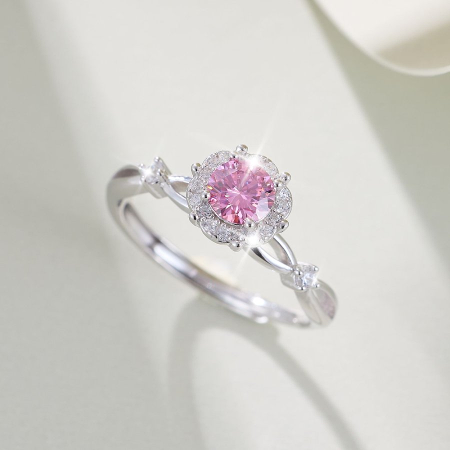 Zhuoheng Jewelry Moissanite S925 Silver Premium Luxury and Elegant flower Adjustable Fashion ring pic 2