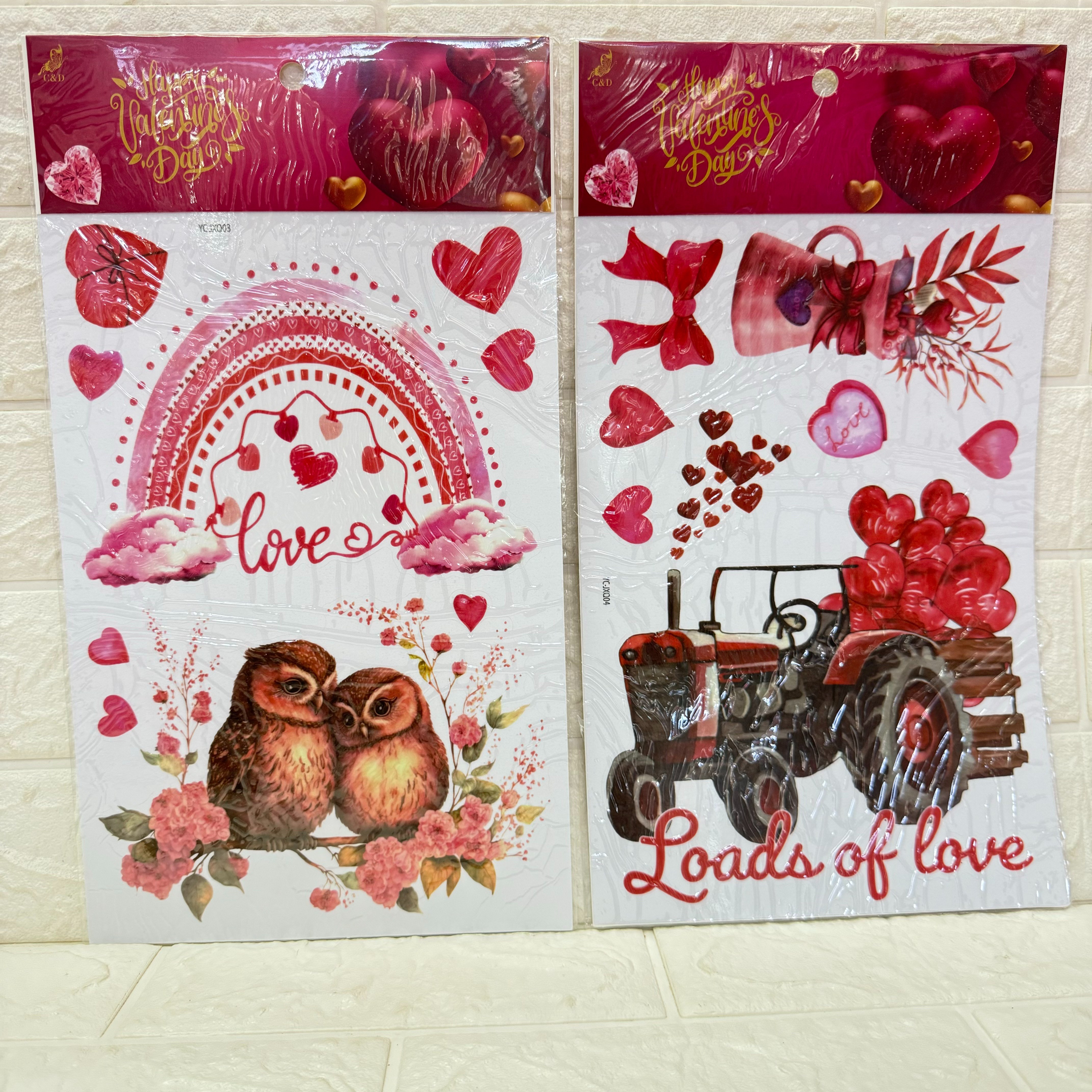 Valentine's Day electrostatic film sticker decorative wall stickers, party love bear gift decorative stickers can be reused details Picture