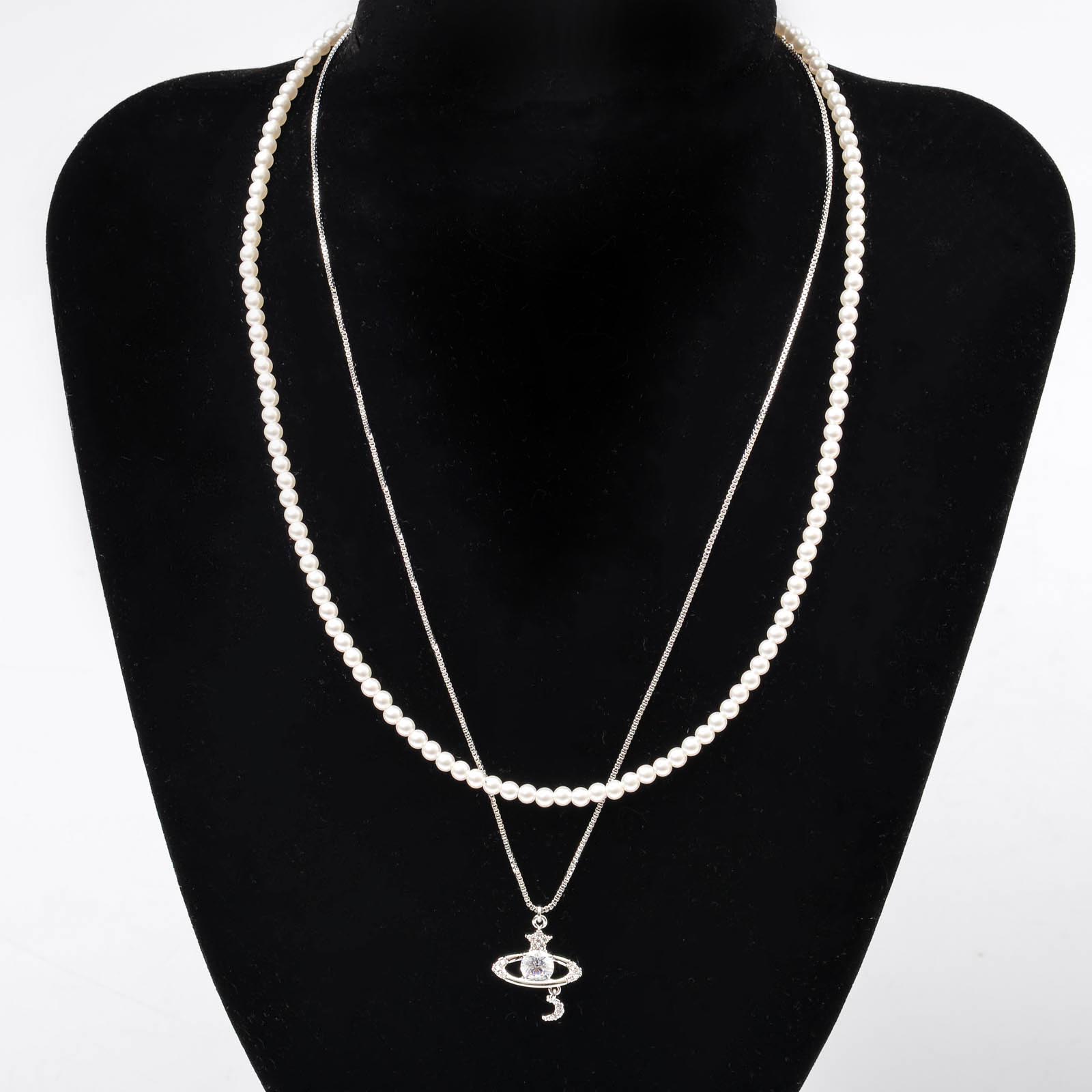 西太后土星珍珠项链女男高品质不掉色星球珍珠锁骨链