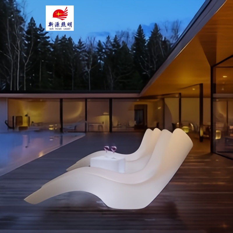 Luminous beach chair, lounge chair, outdoor swimming pool lounge chair, open-air hotel, Nordic single sofa chair, plastic backrest chair Specification image