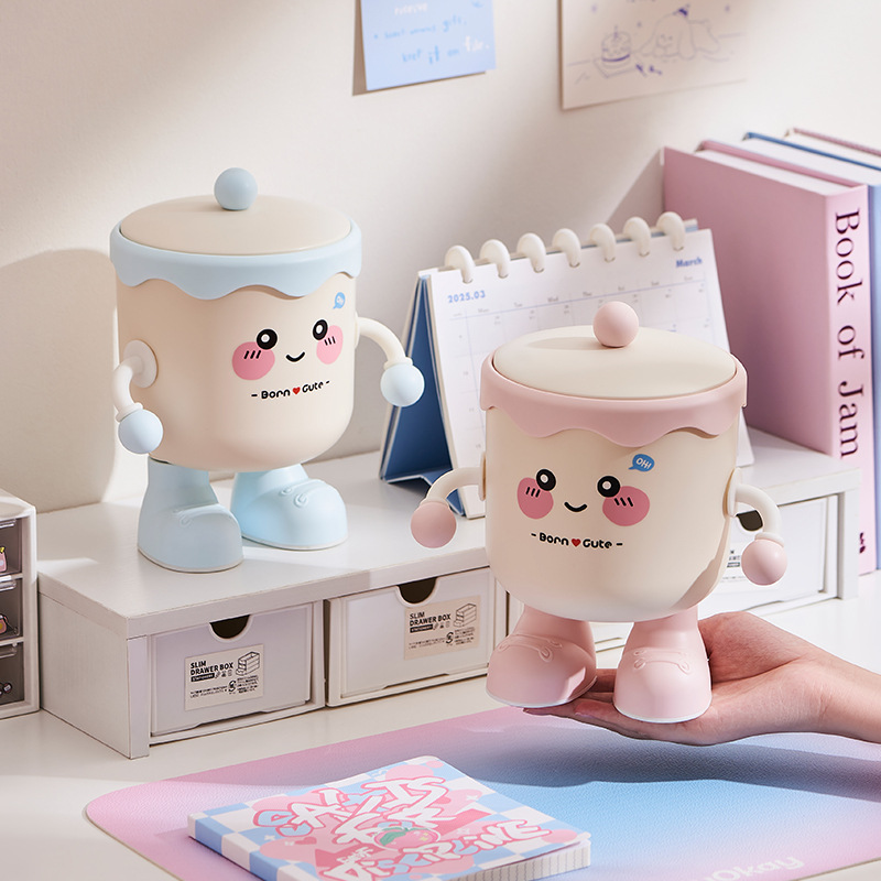 J06-9015桌面垃圾桶家用客厅带盖垃圾收纳桶塑料迷你办公室收纳可爱纸篓