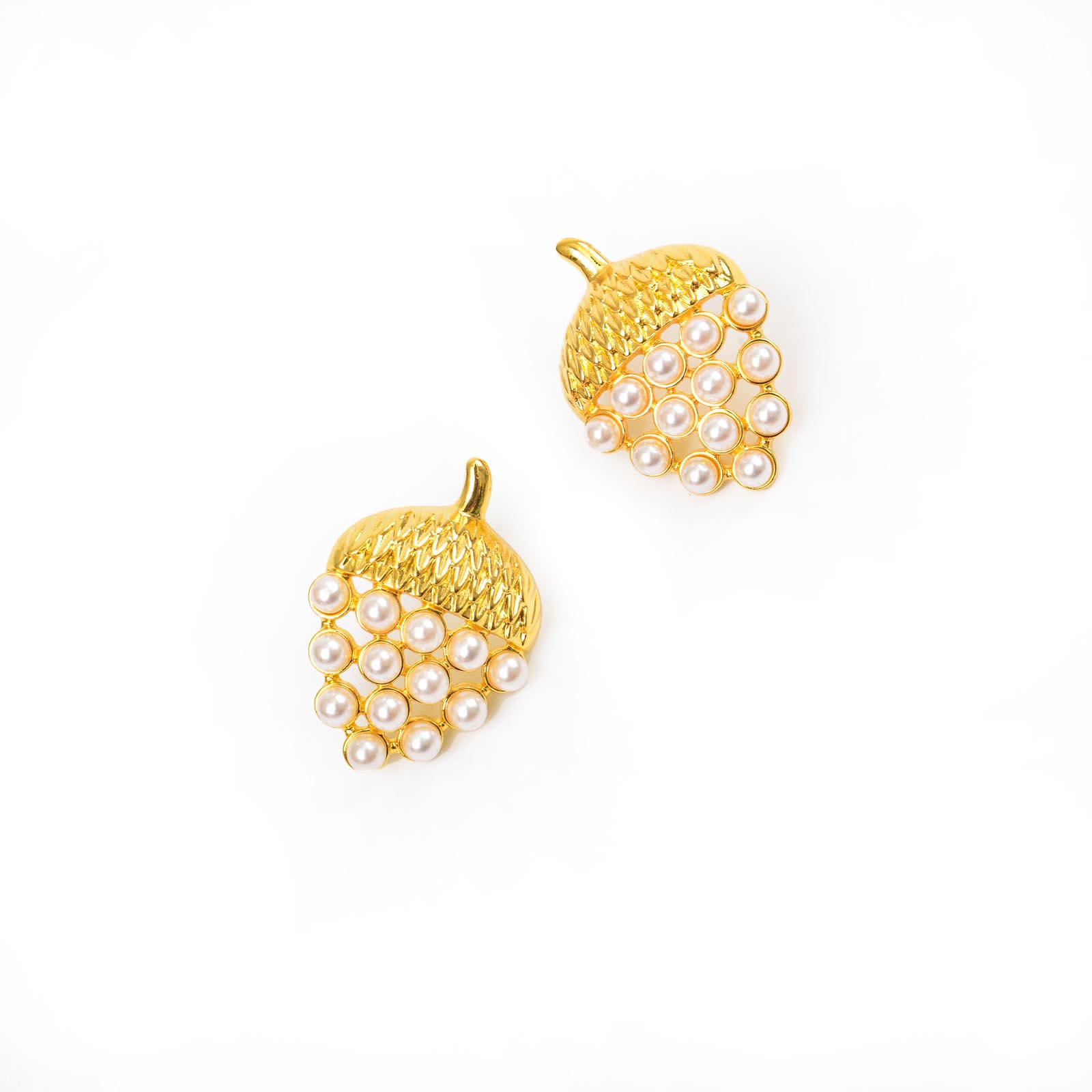 饰品/耳饰/耳环/珍珠耳环/烧焊锆石耳环白底实物图