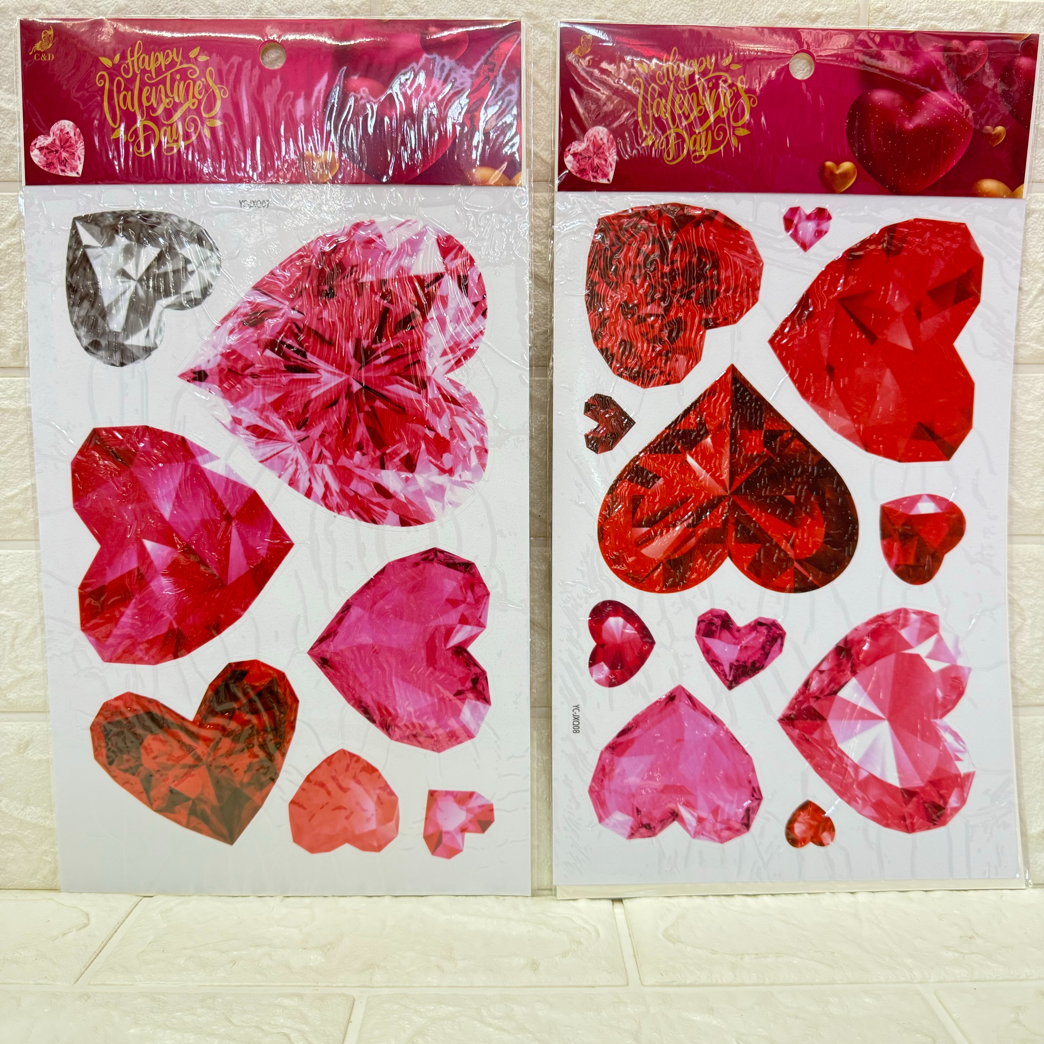 Valentine's Day electrostatic film sticker decorative wall stickers, party love bear gift decorative stickers can be reused Item Picture