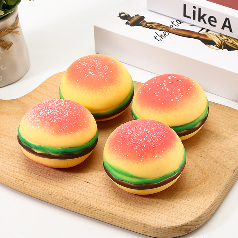 Amazon-style stress-relieving hamburger, French fries, cola kneading fun toy to vent, slow rebound bread stress-relieving toy details Picture