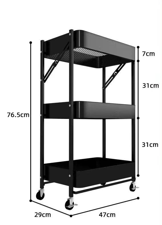 小推车落地置物架家用客厅零食收纳架铁艺书架课桌旁阅读架书包架