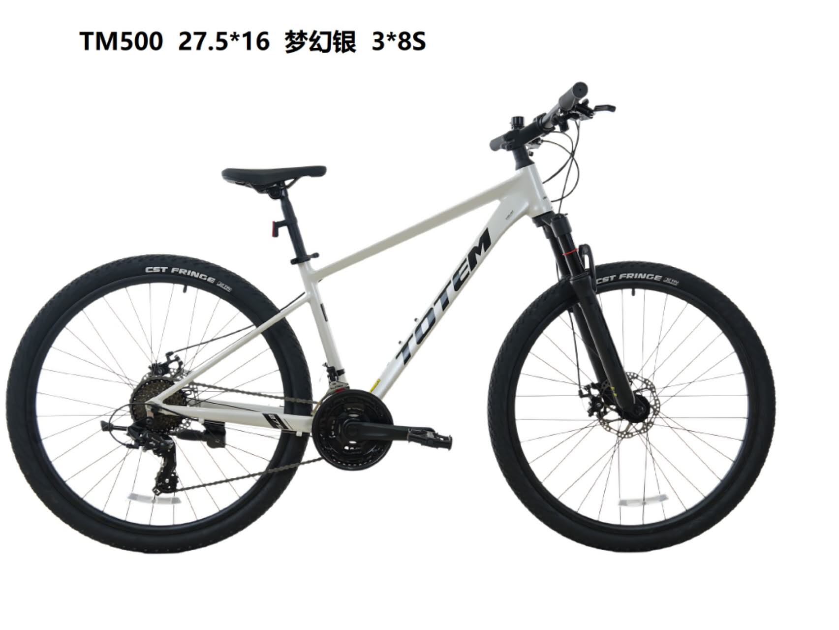 TOTEM TM500山地车，梦幻银色，27.5寸轮径，3*8速变速，轻盈耐用，骑行新选择。16铝合金补土车架  21速