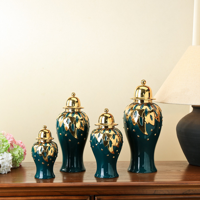 A new set of four modern and creative decorative jars from the Middle East, featuring ceramic vases, dining tables, and Nordic living room flower vases Application Scenario