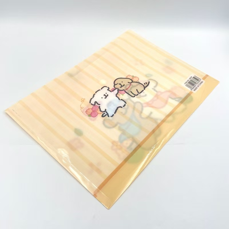 Cartoon horizontal printed button bag, office materials bag, A4 storage bag, student test paper classification bag pic 2