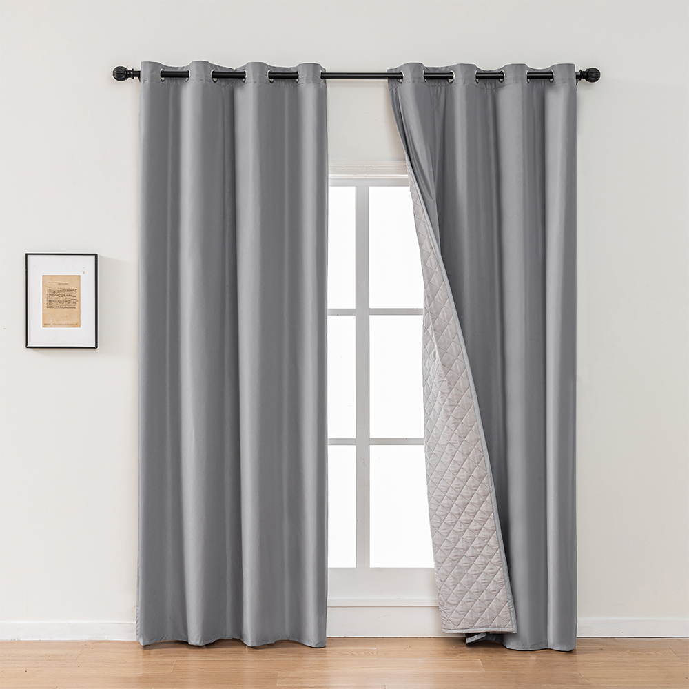 New winter cross-border cotton curtains windproof, warm, thickened, heat-insulating and cold-proof cotton sandwich finished export curtains curtains Item Picture