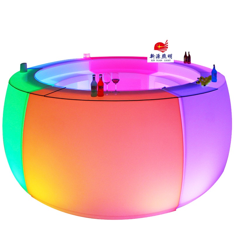 LED酒吧发光吧台户外家具可移动圆形创意调酒酒吧台聚会派对桌椅